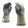 Cordova Palm, Cowhide, Tuf-Cor, Side, Split, Gauntlet Gloves, L, 12PK 7550L